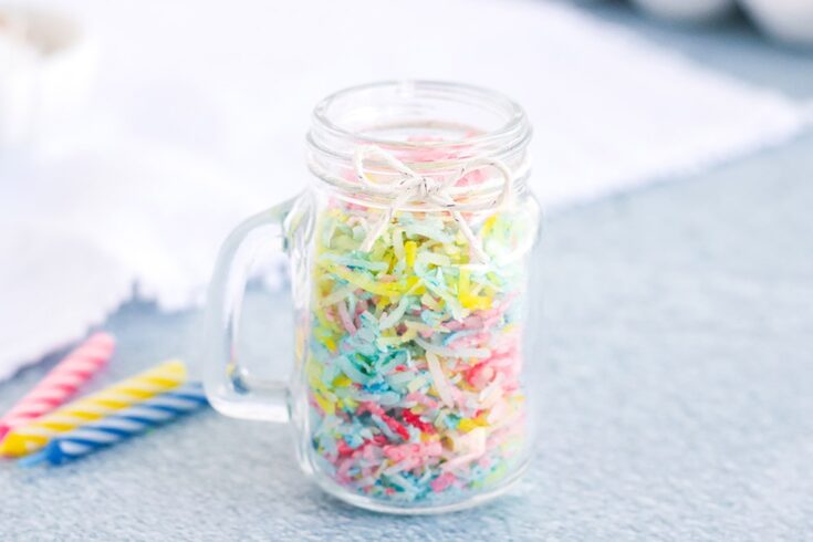 keto confetti sprinkles in a jar