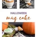 Pictures of a Halloween pumpkin mug cake